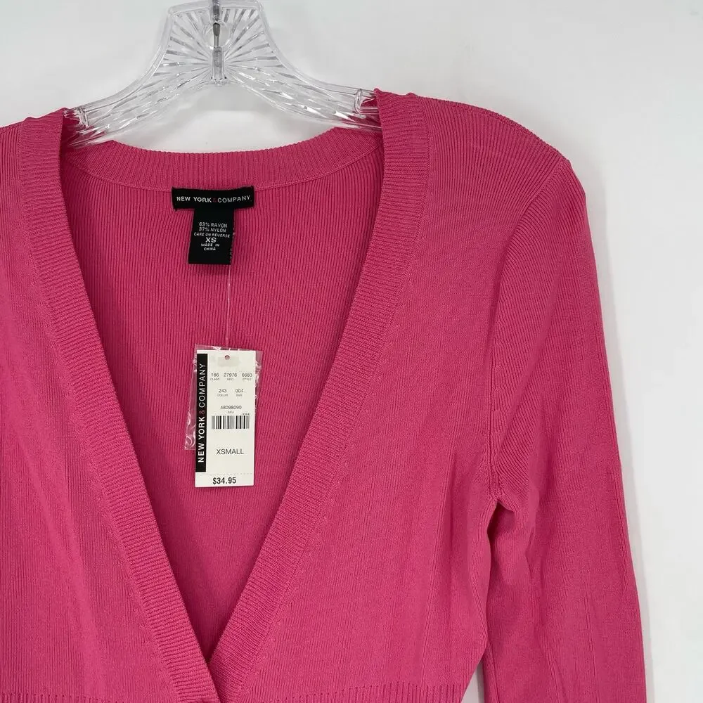 New York & Company Pink Cardigan Size XS
